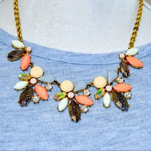 J. Crew Peach Iridescent Statement Necklace